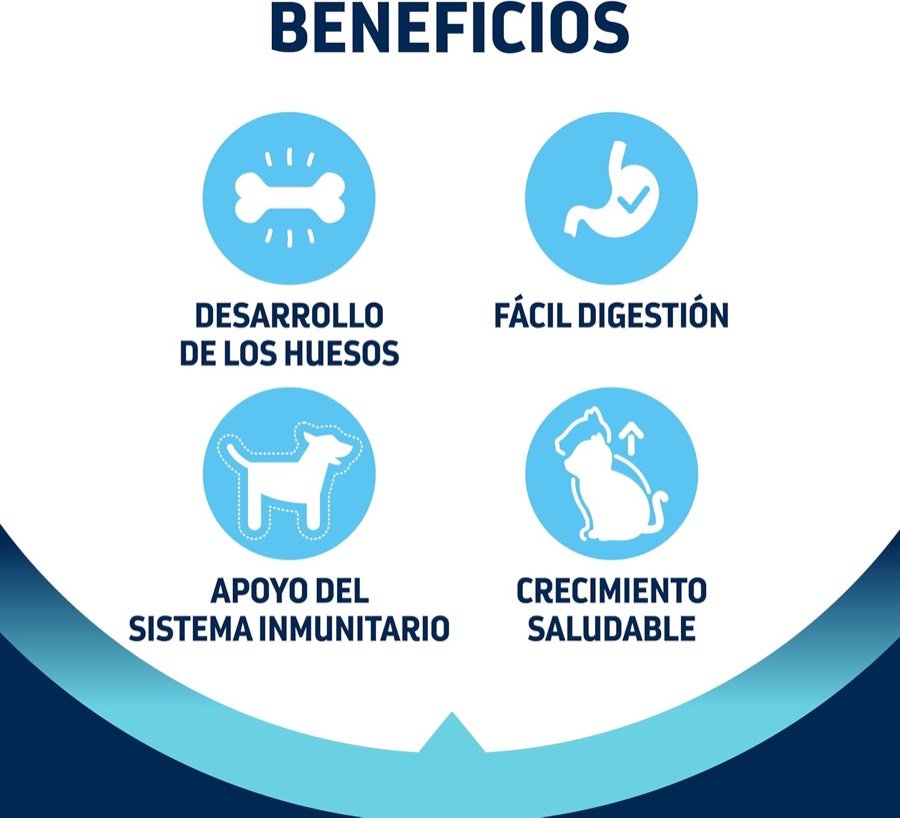 Ver imagen 4 de 6: Los cuatro beneficios declarados por Advance Kitten: desarrollo de los huesos, fácil digestión, apoyo del sistema inmunitario y crecimiento saludable