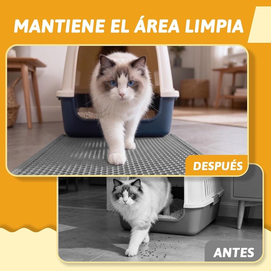 Ver imagen 6 de 6: Comparativa del suelo junto al arenero antes y después de poner la alfombrilla Pieviev