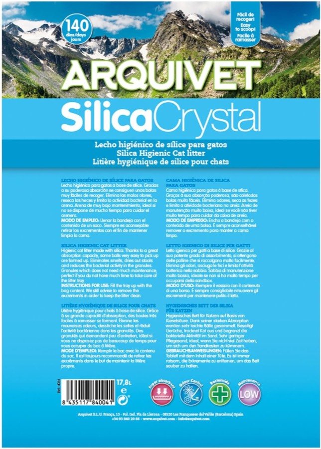 Ver imagen 4 de 6: Reverso de la bolsa Arquivet Silica Crystal de 17,8 L con el texto y el código de barras