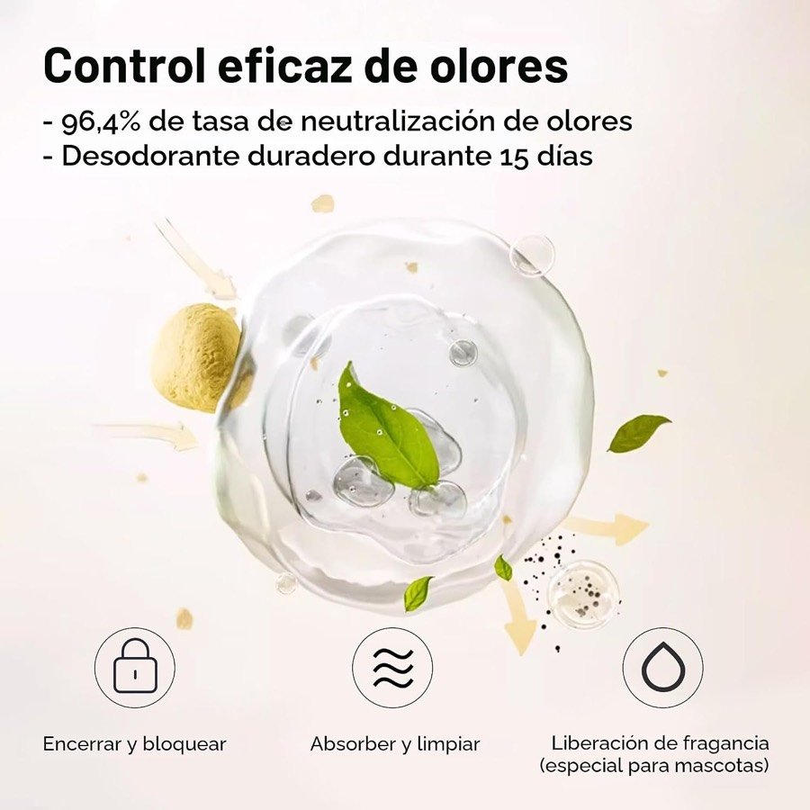 Ver imagen 2 de 6: Cartel de control de olores con un 96,4 % de neutralización declarado y 15 días de desodorante