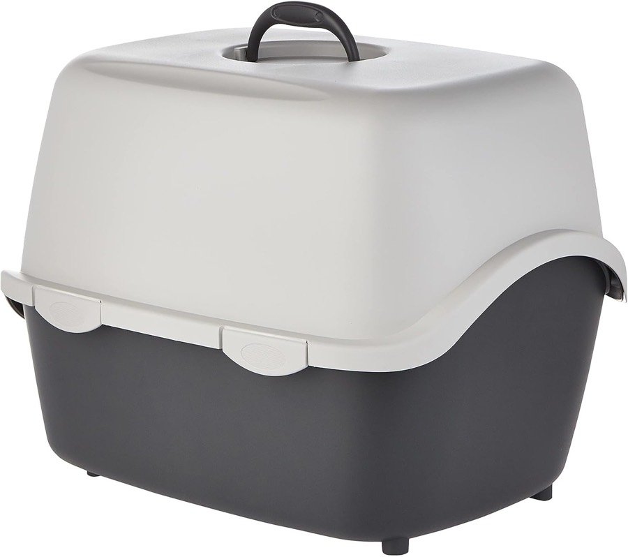 Ver imagen 3 de 6: Arenero Trixie Vico con la puerta retirada, vista lateral de la capota y la cubeta