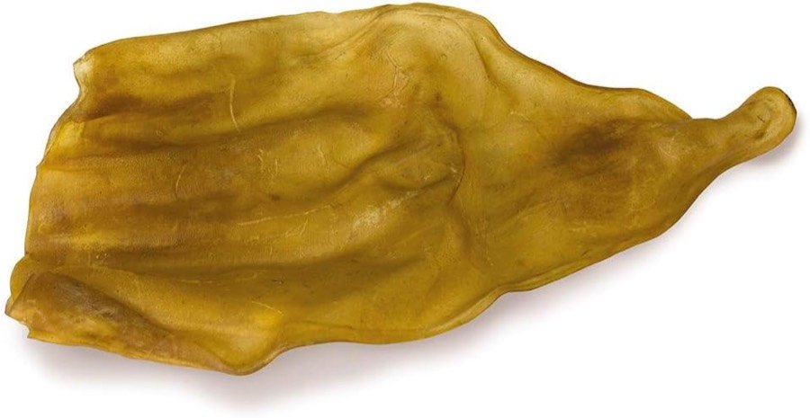 Ver imagen 2 de 6: Una oreja de búfalo deshidratada suelta, vista de cerca sobre fondo blanco