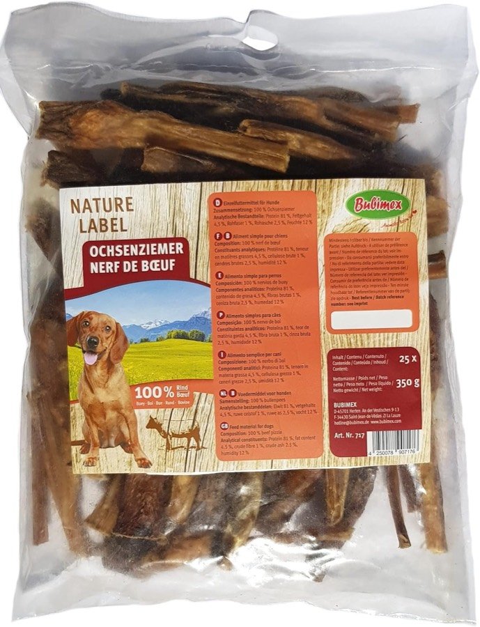 Bolsa de 25 nervios de ternera de Bubimex con su etiqueta Nature Label
