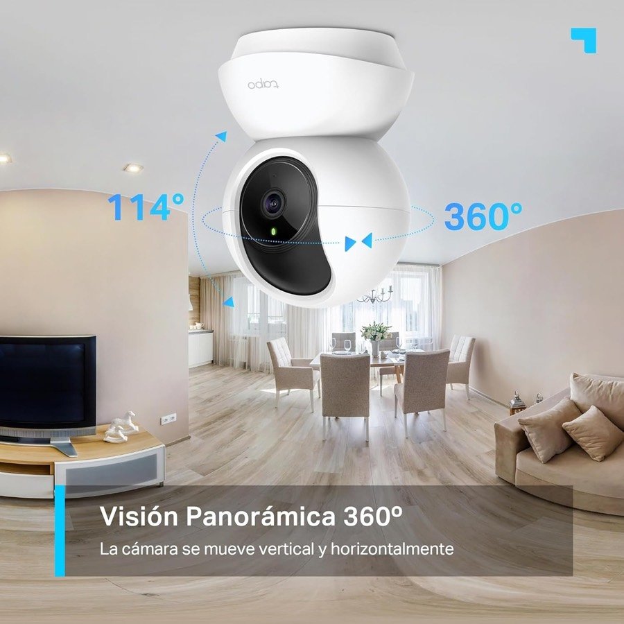 Ver imagen 4 de 6: Esquema del giro de 360 grados en horizontal y 114 grados en vertical de la Tapo C210
