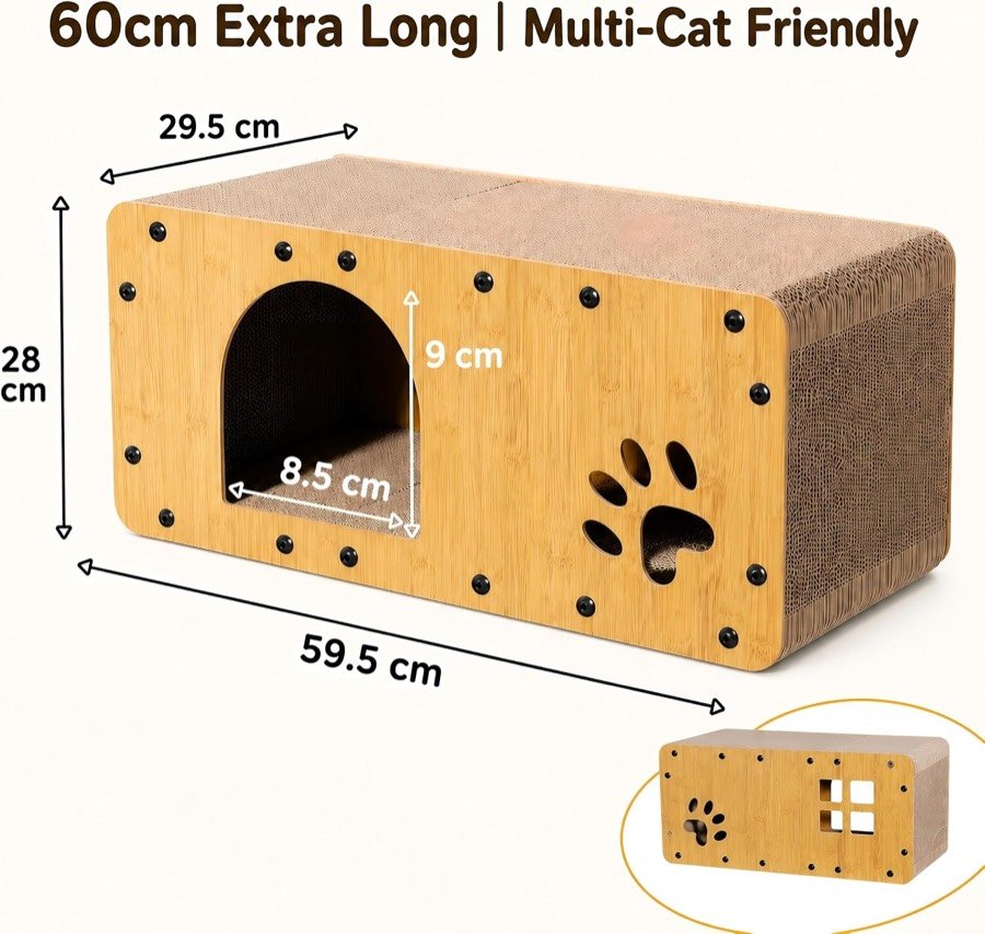 Ver imagen 2 de 6: Medidas de la casa: 59,5 × 29,5 × 28 cm, con una puerta de 9 × 8,5 cm