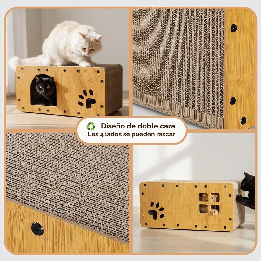 Ver imagen 6 de 6: Detalle del diseño de doble cara de la casa, con los cuatro lados aptos para rascar
