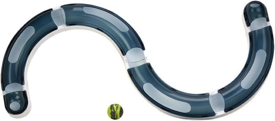 Ver imagen 3 de 3: El circuito Catit Play Circuit visto de frente en forma de ese, con la bola verde en su interior