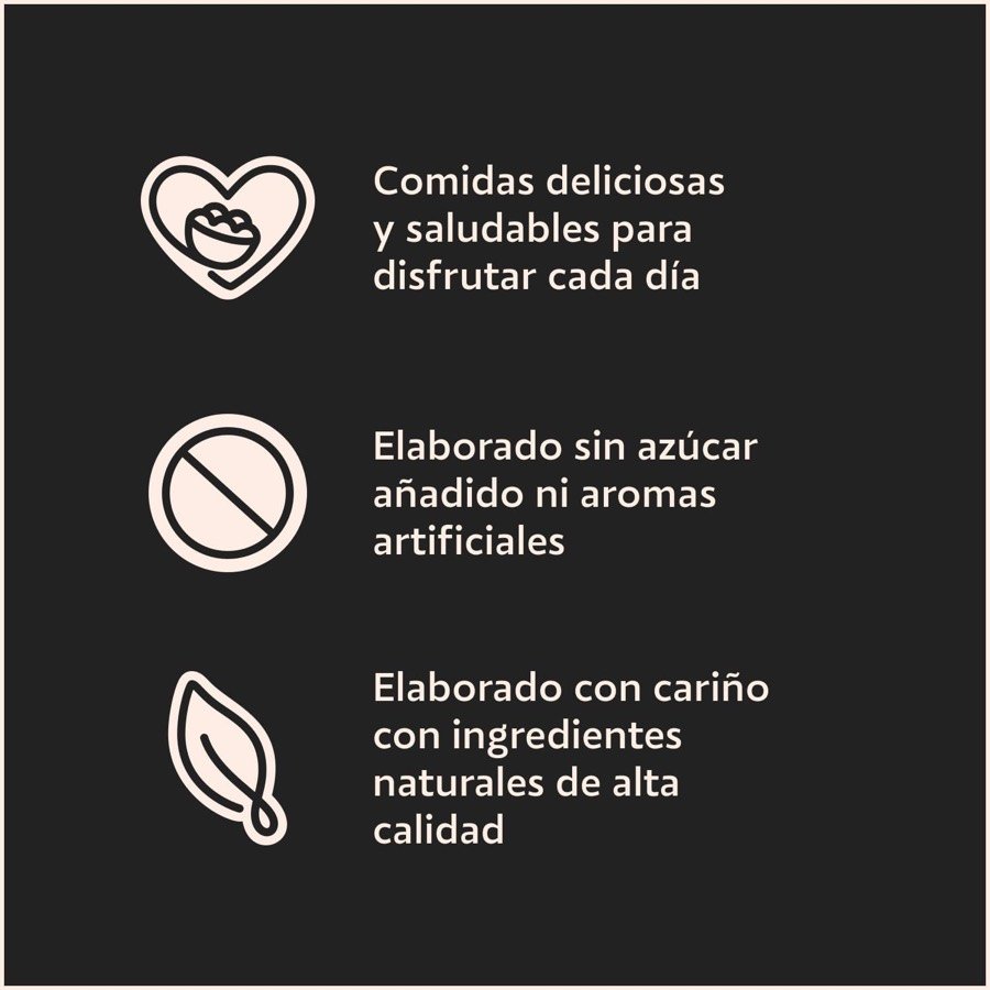 Ver imagen 3 de 6: Los tres reclamos del fabricante: comidas saludables, sin azúcar añadido ni aromas artificiales e ingredientes de calidad