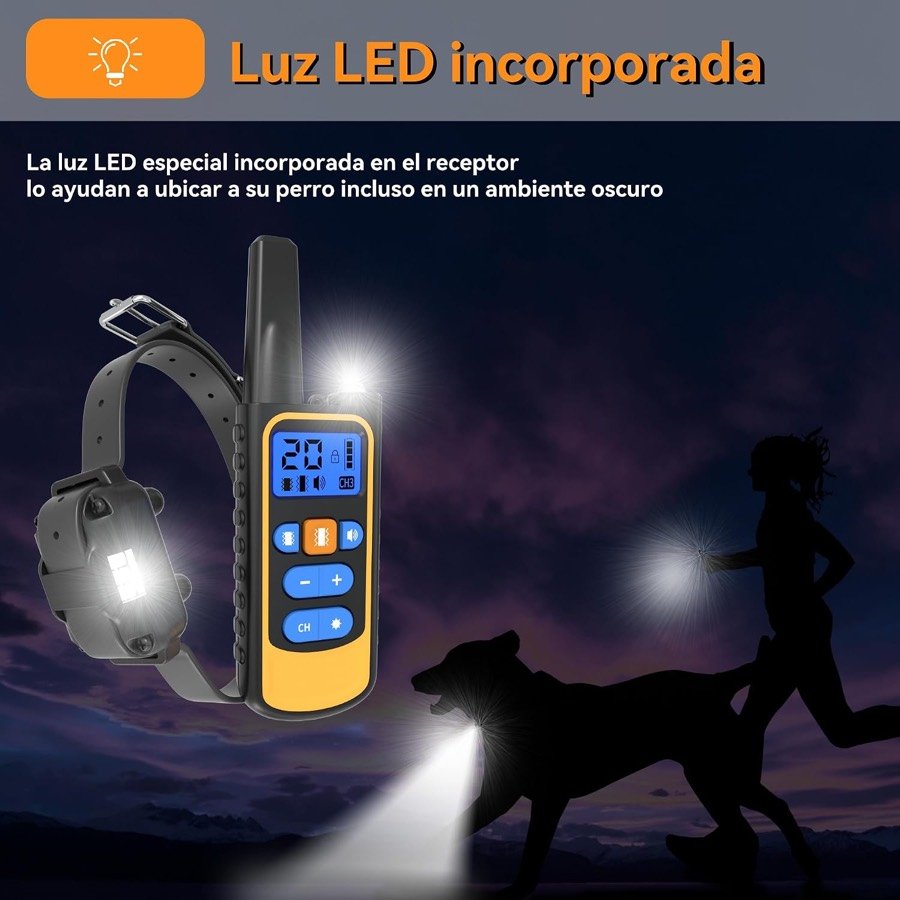 Ver imagen 5 de 6: Luz LED del receptor Meloive para localizar al perro en la oscuridad