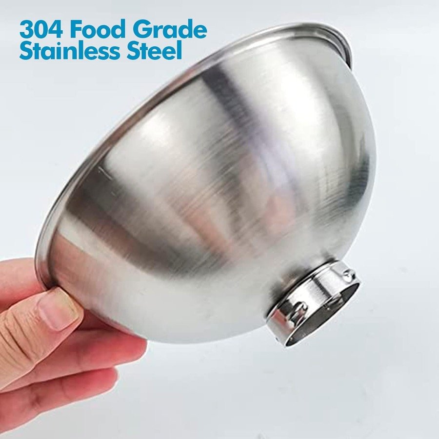 Ver imagen 3 de 6: Cuenco de acero inoxidable 304 sostenido con la mano, con su enganche inferior