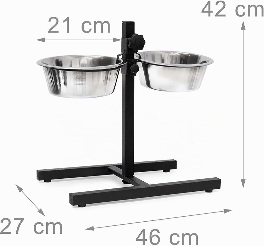Ver imagen 4 de 6: Esquema con las medidas del comedero: 46 cm de ancho, 27 cm de fondo y 42 cm de alto