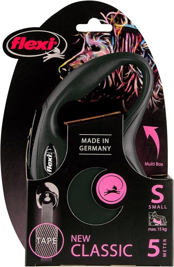 Ver imagen 4 de 6: Blíster de la flexi New Classic donde se lee talla S, 5 metros, cinta y máximo 15 kg