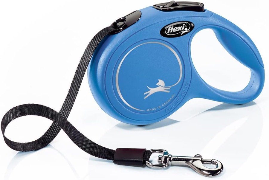 Ver imagen 6 de 6: La flexi Classic en azul, de perfil, con la cinta negra recogida