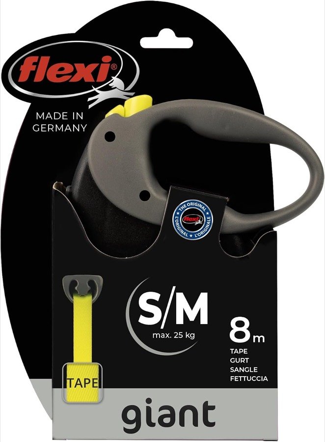 Ver imagen 3 de 6: Blíster de la flexi Giant donde se lee talla S/M, 8 m de cinta y máximo 25 kg