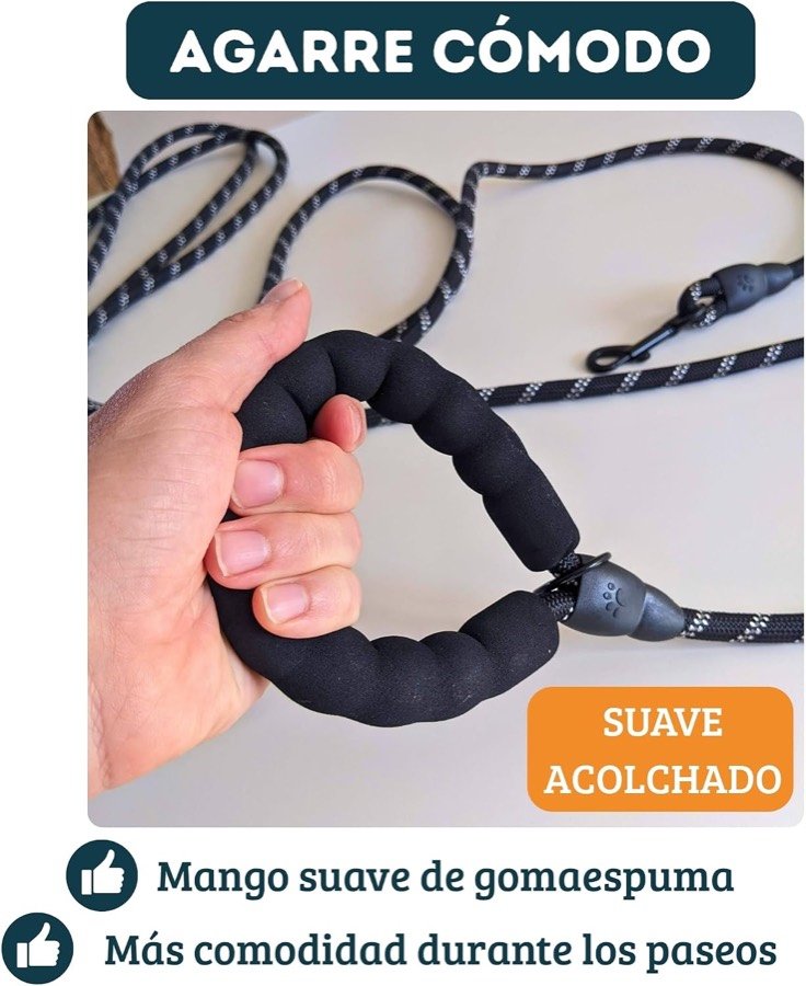 Ver imagen 5 de 6: Mano sujetando el asa de gomaespuma de la correa Mablik para mostrar el acolchado