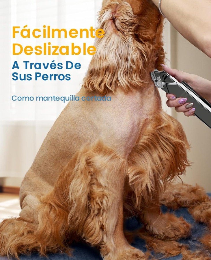 Ver imagen 2 de 6: Cortapelos oneisall Premium deslizándose por el pelo largo de un perro