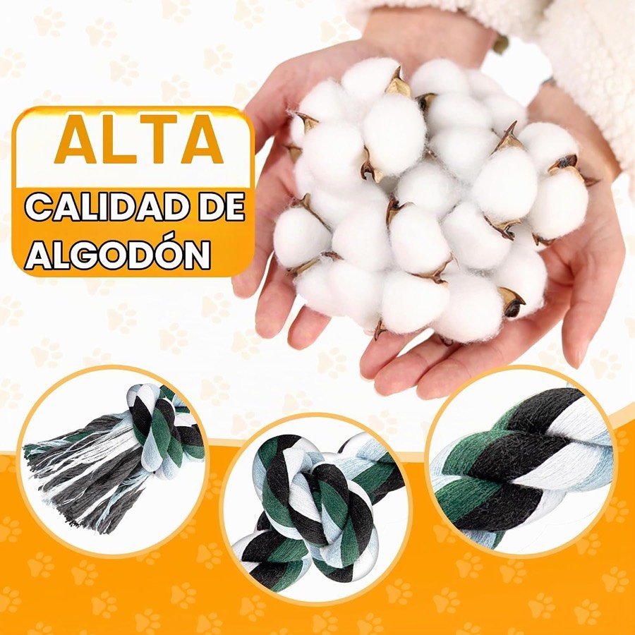 Ver imagen 2 de 6: Imagen del fabricante sobre el algodón de la cuerda, con detalles del trenzado y de los nudos