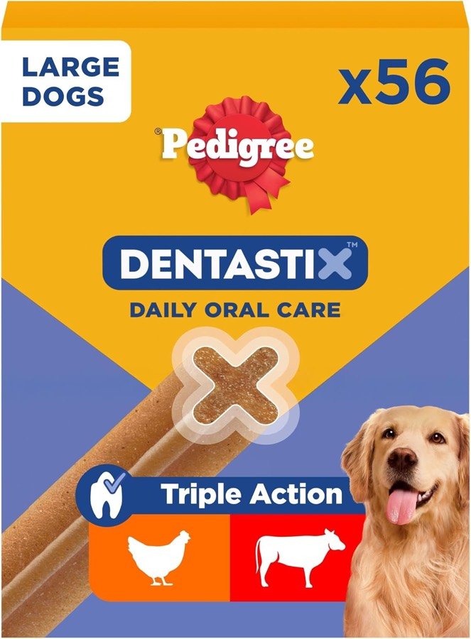 Caja de 56 sticks dentales Pedigree Dentastix para perros grandes
