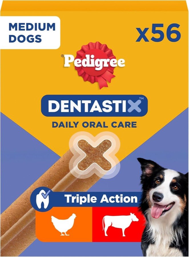 Caja de 56 sticks dentales Pedigree Dentastix para perros medianos