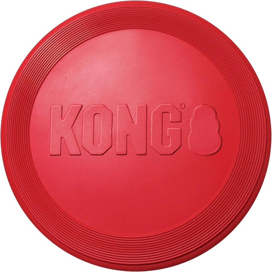 Disco KONG Flyer rojo de caucho con el logotipo en relieve