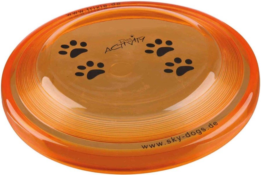 Ver imagen 2 de 4: Disco Trixie Dog Activity naranja visto de cerca, con el borde redondeado