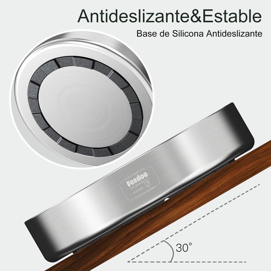 Ver imagen 6 de 6: Base de silicona antideslizante del comedero apoyada sobre una superficie inclinada
