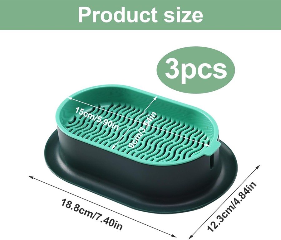 Ver imagen 2 de 6: Medidas de la bandeja FENGQQKJ: 18,8 cm de largo por 12,3 de ancho, en pack de tres unidades