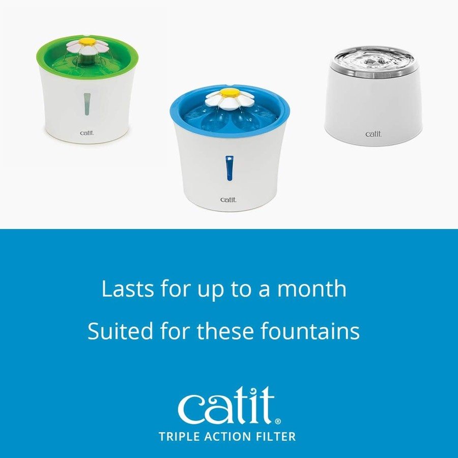 Ver imagen 5 de 5: Las tres fuentes Catit compatibles con este cartucho y el aviso de que dura hasta un mes