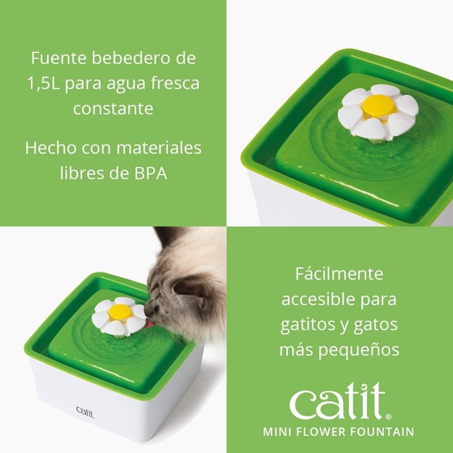 Ver imagen 2 de 6: Lámina del fabricante: fuente de 1,5 litros de materiales sin BPA, accesible para gatitos y gatos pequeños