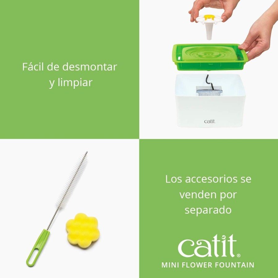 Ver imagen 5 de 6: Despiece de la Mini Flower para su limpieza y aviso de que los accesorios se venden por separado