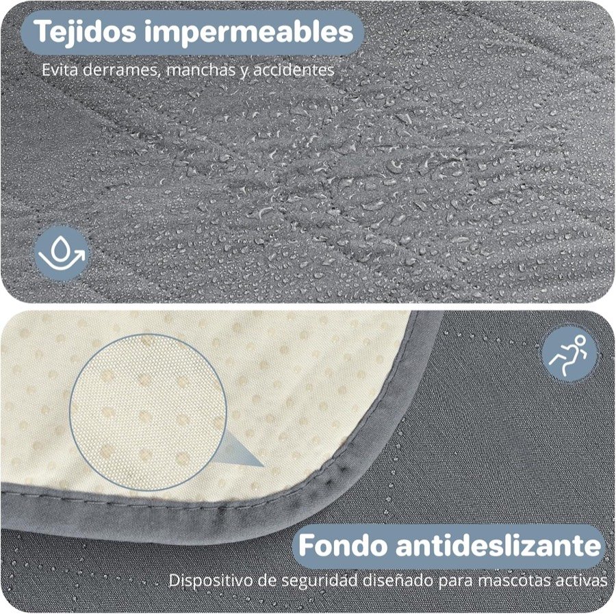 Ver imagen 5 de 6: Gotas de agua sobre el protector Luvore y detalle del fondo beige con puntos antideslizantes