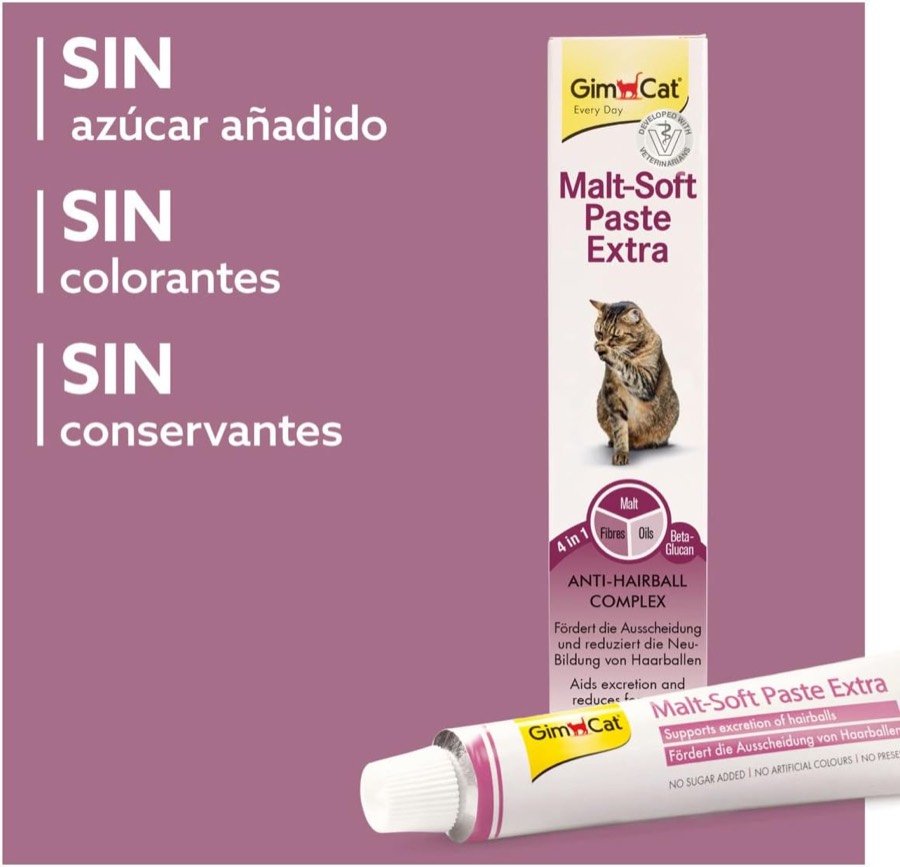 Ver imagen 4 de 6: Los tres «sin» de GimCat: sin azúcar añadido, sin colorantes y sin conservantes