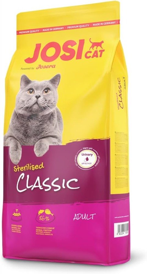 Ver imagen 3 de 6: El saco de JosiCat Sterilised Classic de perfil, con el sello de pH urinario en la esquina