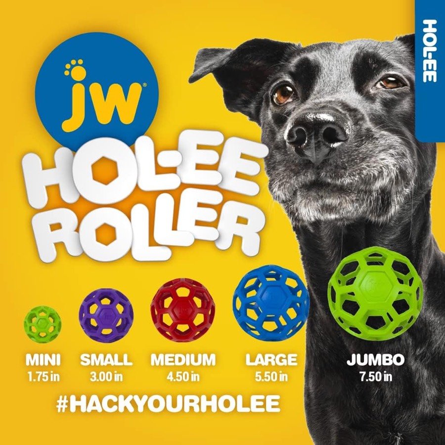 Ver imagen 4 de 6: Tabla de tallas oficial de la Hol-ee Roller: mini 1,75, small 3, medium 4,5, large 5,5 y jumbo 7,5 pulgadas