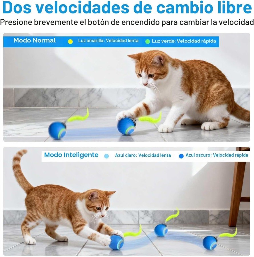 Ver imagen 4 de 6: Esquema del fabricante con las dos velocidades de la pelota y los colores de luz que indican cada una en modo normal y en modo inteligente