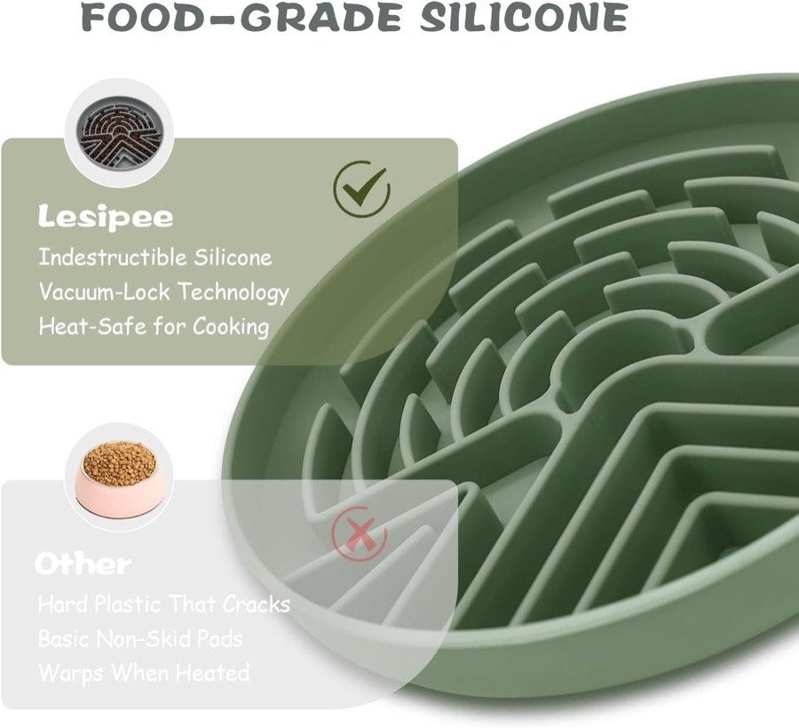 Ver imagen 5 de 6: Comparativa del fabricante entre su silicona flexible y los platos de plástico duro que se agrietan