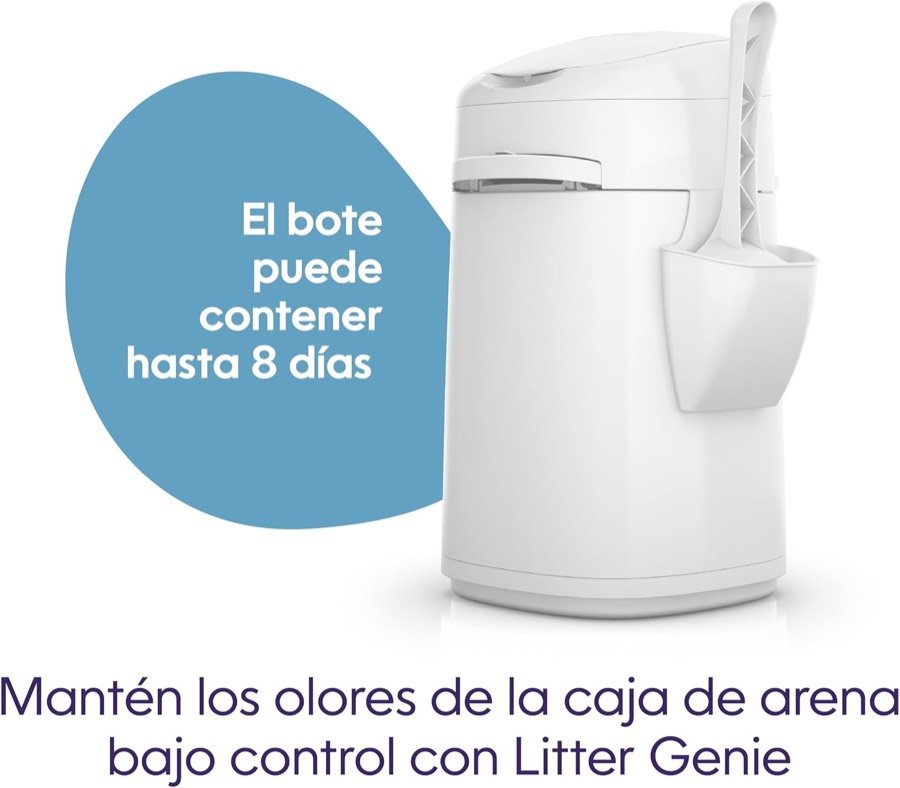 Ver imagen 5 de 6: LitterLocker Fashion con la indicación de que el contenedor guarda hasta ocho días de arena