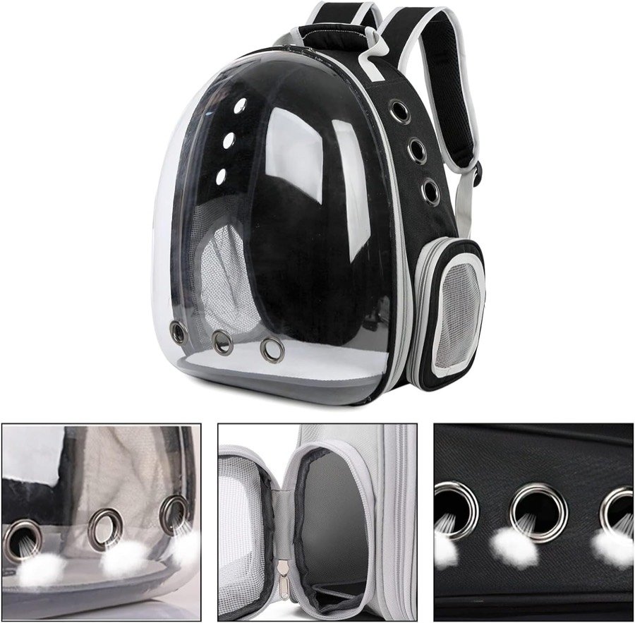 Ver imagen 4 de 6: Mochila Pet Capsule vista de tres cuartos con detalles de los orificios de ventilación y la apertura lateral
