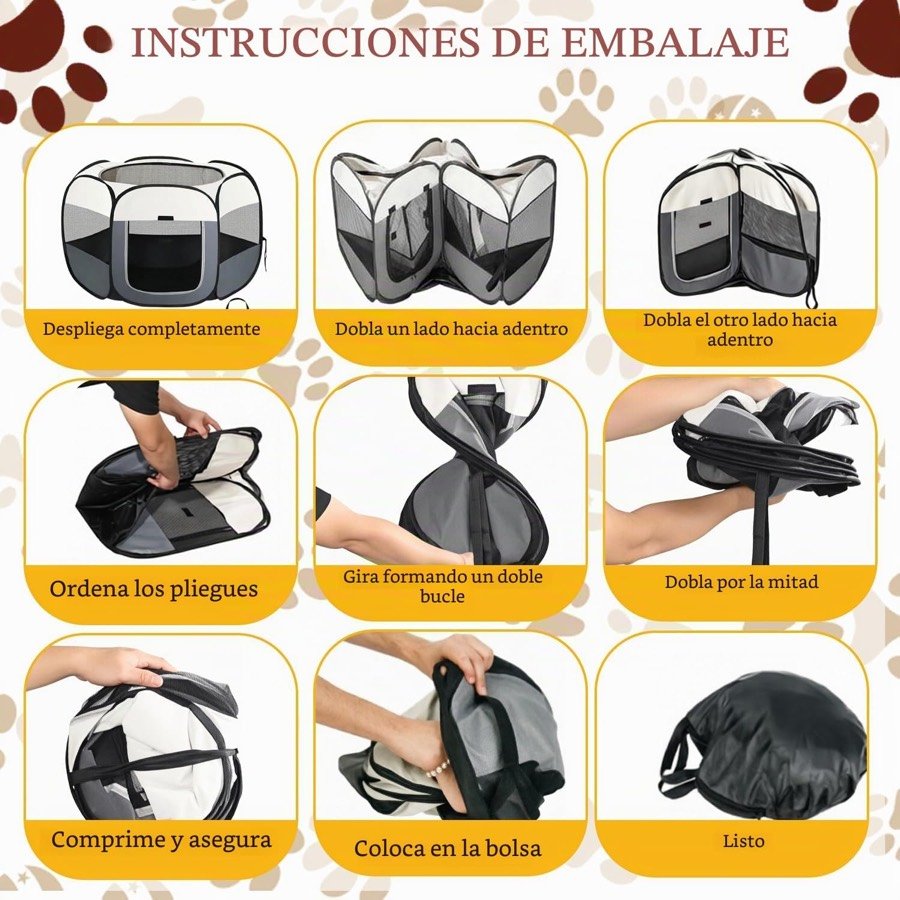 Ver imagen 6 de 6: Nueve pasos para plegar el parque de tela y meterlo en su bolsa