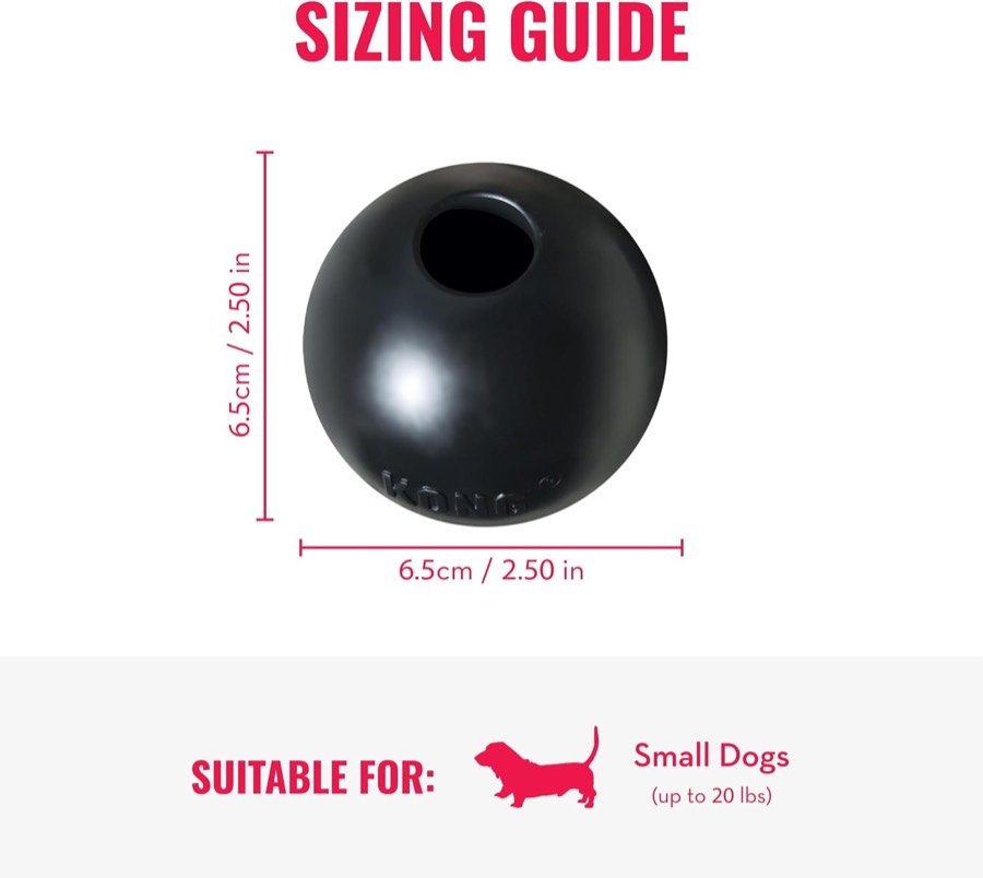 Ver imagen 2 de 6: Guía de tallas del fabricante: pelota de 6,5 cm de diámetro para perros pequeños de hasta 20 libras