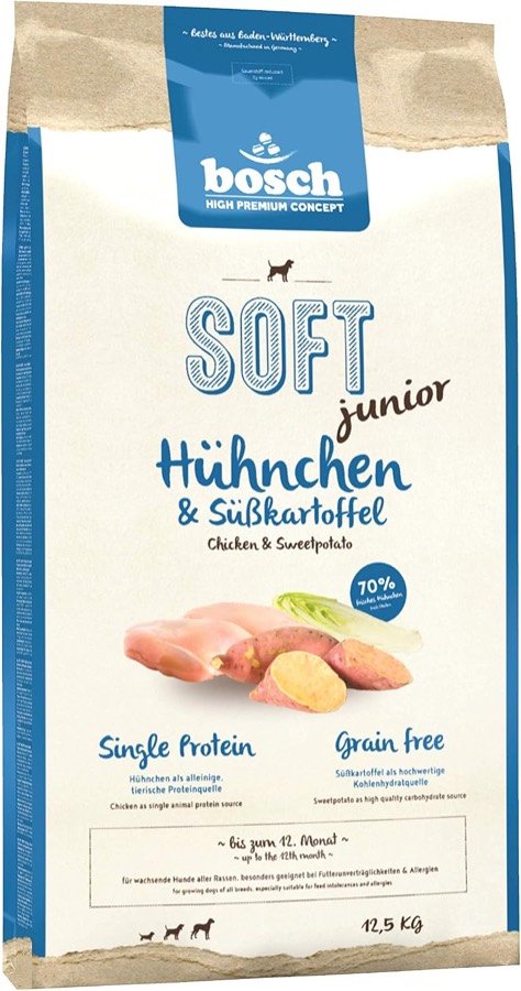 Ver imagen 4 de 5: Ingredientes principales de bosch HPC Soft: pollo fresco y plátano