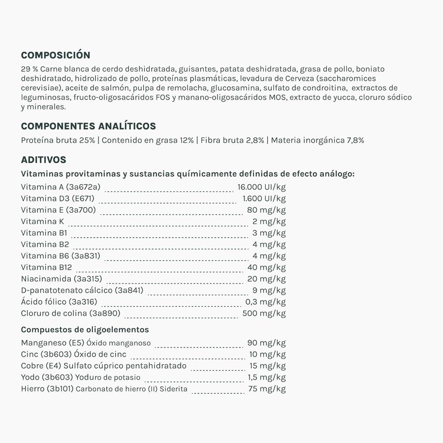 Ver imagen 5 de 6: Etiqueta del saco con la composición, los componentes analíticos y los aditivos declarados