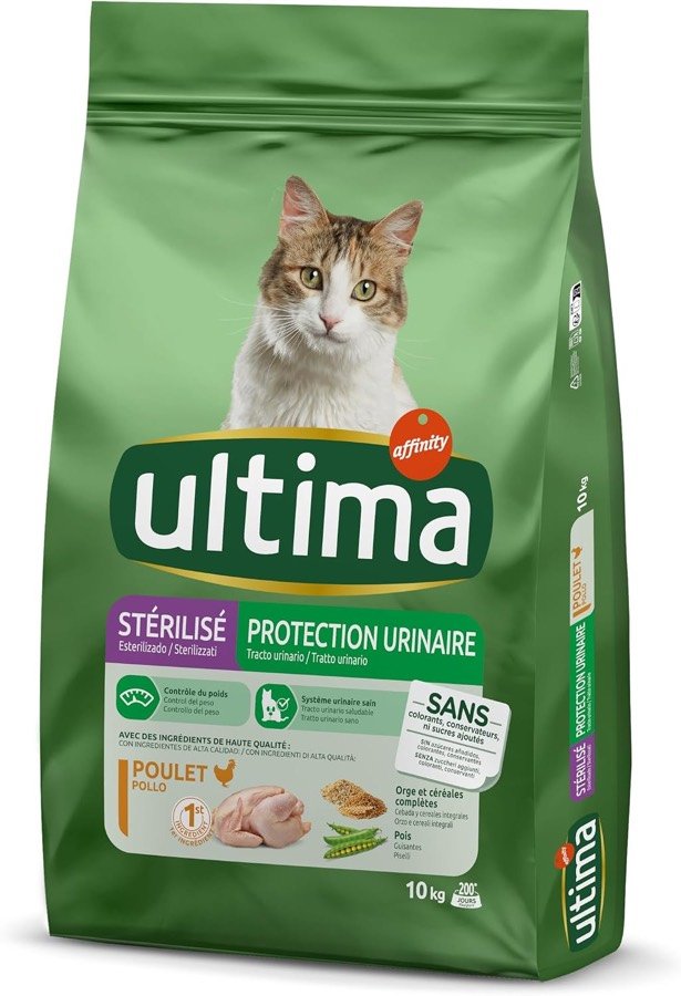 Saco de 10 kg del pienso Ultima Esterilizado Tracto Urinario de pollo para gatos