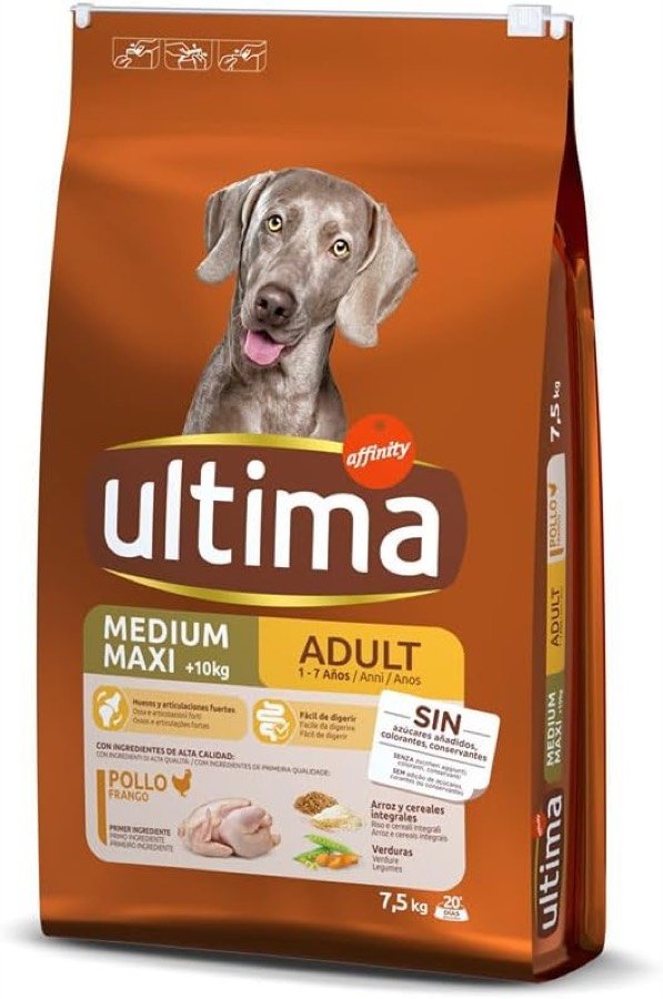 Saco de 7,5 kg del pienso Ultima Medium-Maxi Adult de pollo