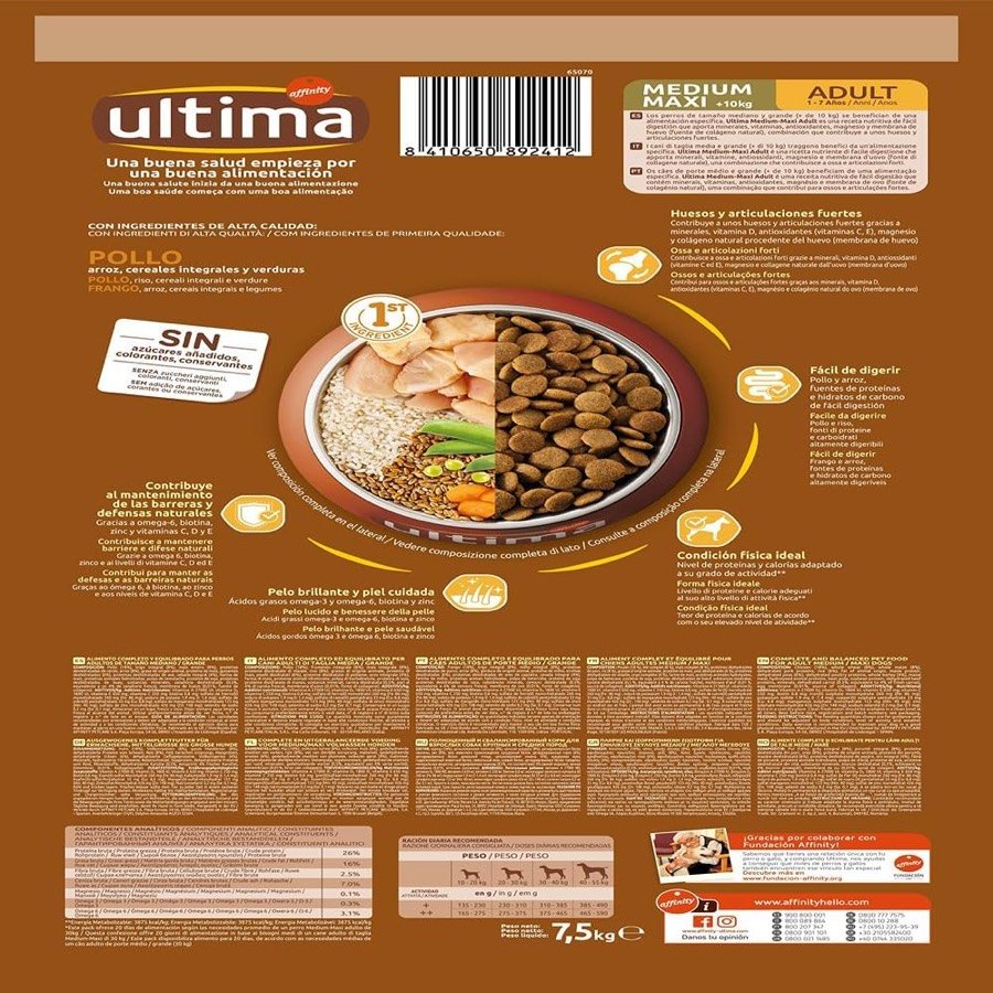 Ver imagen 4 de 6: Beneficios declarados de Ultima Medium-Maxi: digestión, dientes y pelo