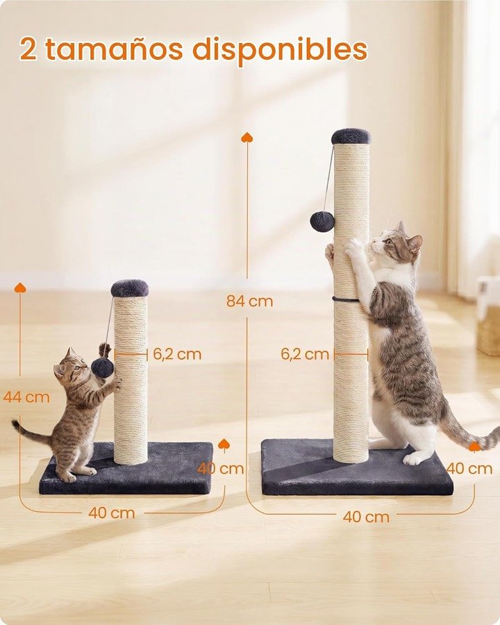 Ver imagen 6 de 6: Las dos alturas disponibles, 44 y 84 cm, con poste de 6,2 cm de diámetro y base de 40 × 40 cm