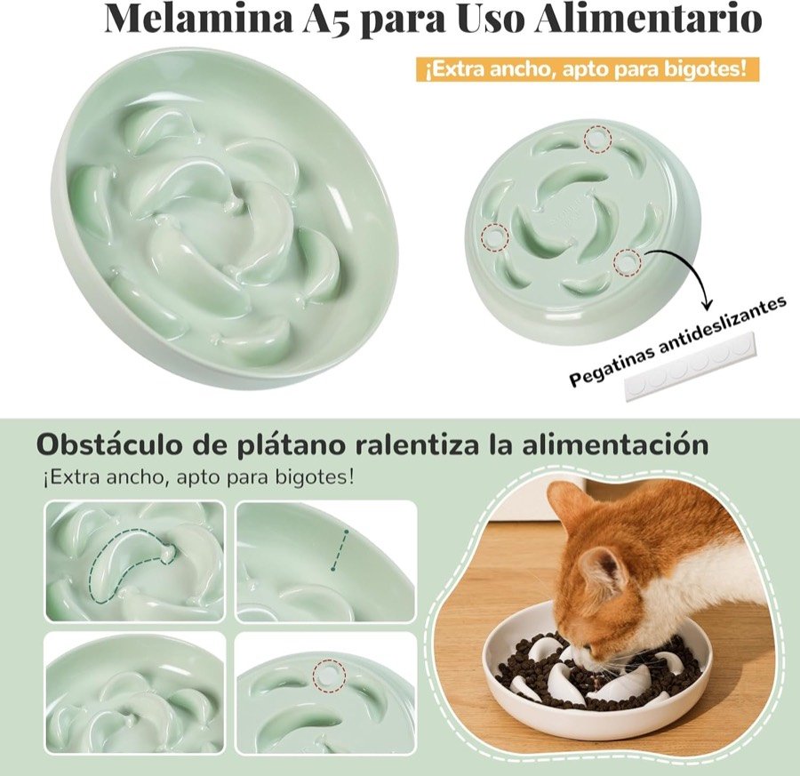 Ver imagen 4 de 6: Detalle del relieve en forma de plátano del comedero PTOBER y de las pegatinas antideslizantes incluidas