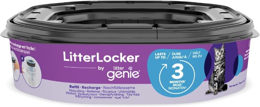 Recambio octogonal LitterLocker by Litter Genie de tres meses, en morado y gris