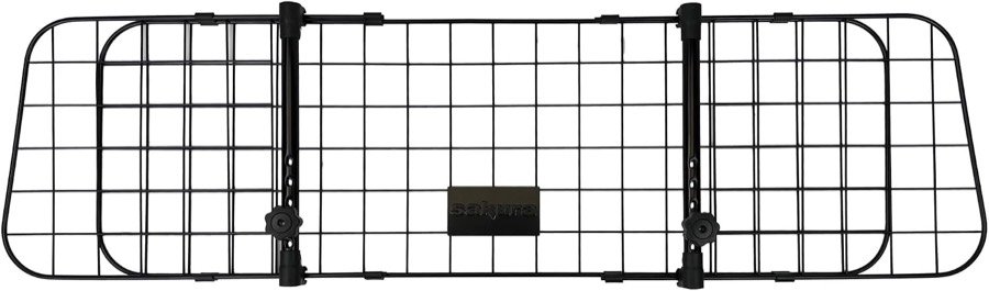 Rejilla de coche Sakura SS5259 negra de malla metálica con los dos postes verticales de fijación y las alas laterales extensibles