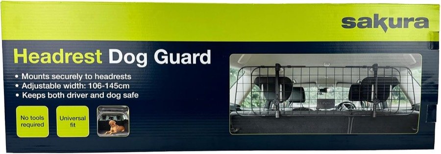 Ver imagen 2 de 6: Caja de la rejilla Sakura «Headrest Dog Guard», con el rótulo de anchura ajustable de 106 a 145 cm y montaje sin herramientas
